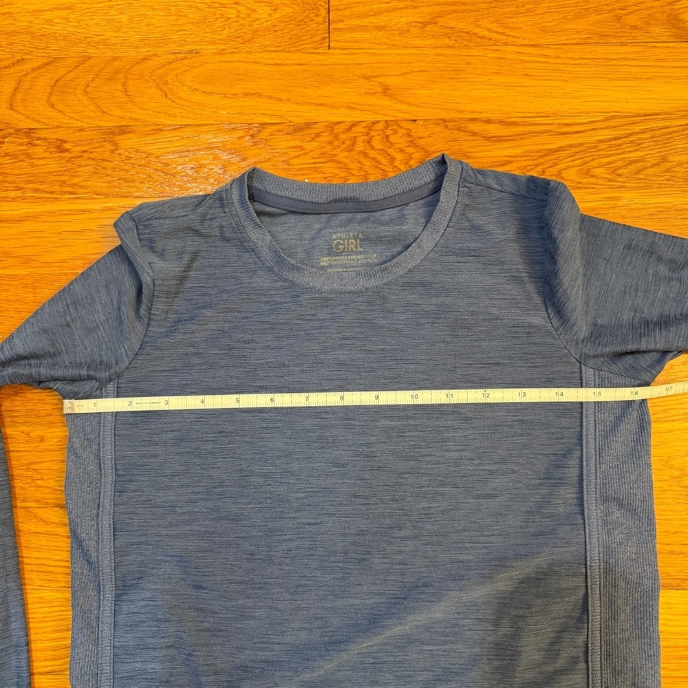 Athleta Girl Unstoppable Strength Top Blue - Girls Size M/8-10 Long Sleeve Shirt - Picture 2 of 5